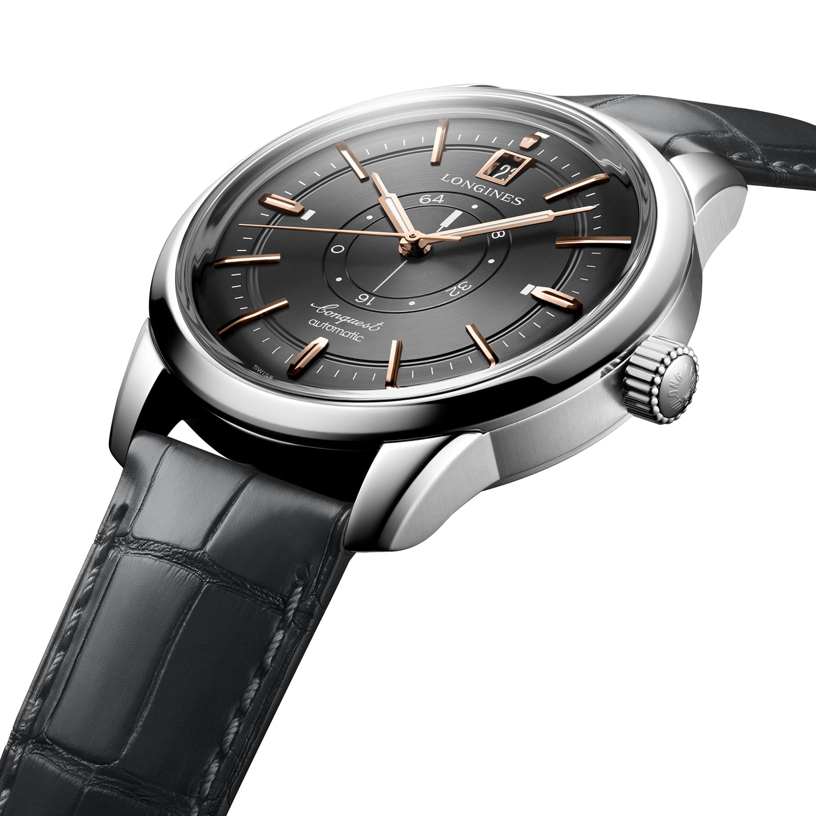 Longines Conquest Heritage Central Power Reserve 38mm Mens Watch Grey