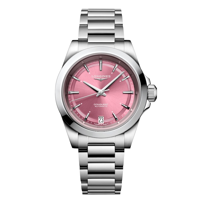 Longines Conquest 34mm Ladies Watch Pink