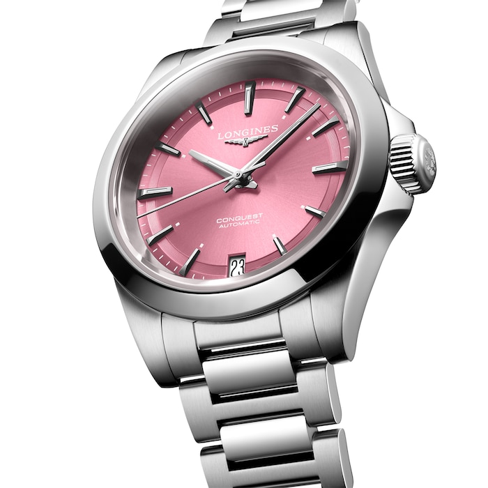 Longines Conquest 34mm Ladies Watch Pink