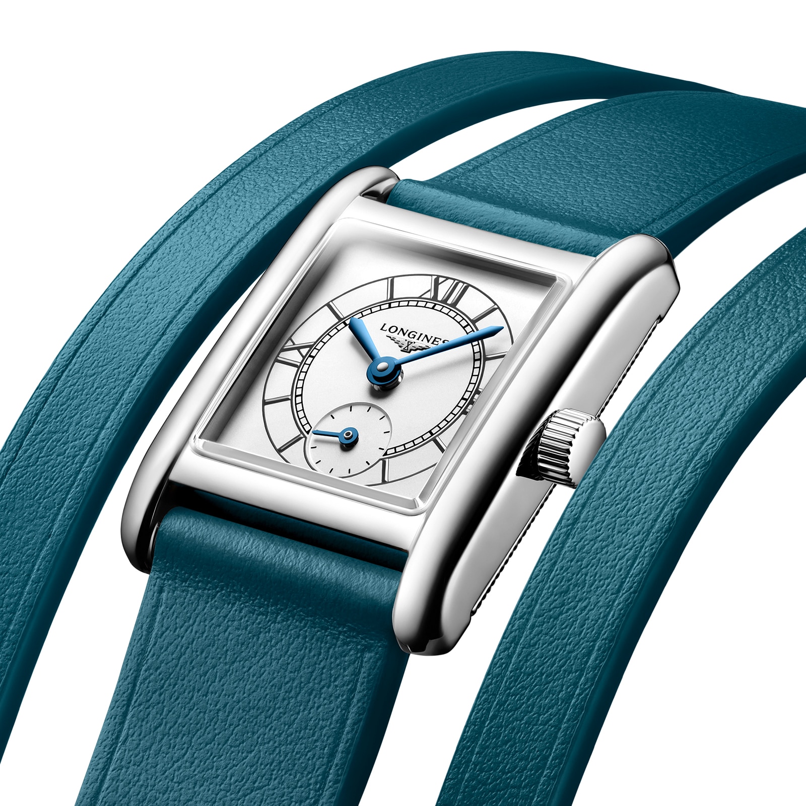 Longines Mini DolceVita 21.5mm X 29mm Ladies Watch Green Strap