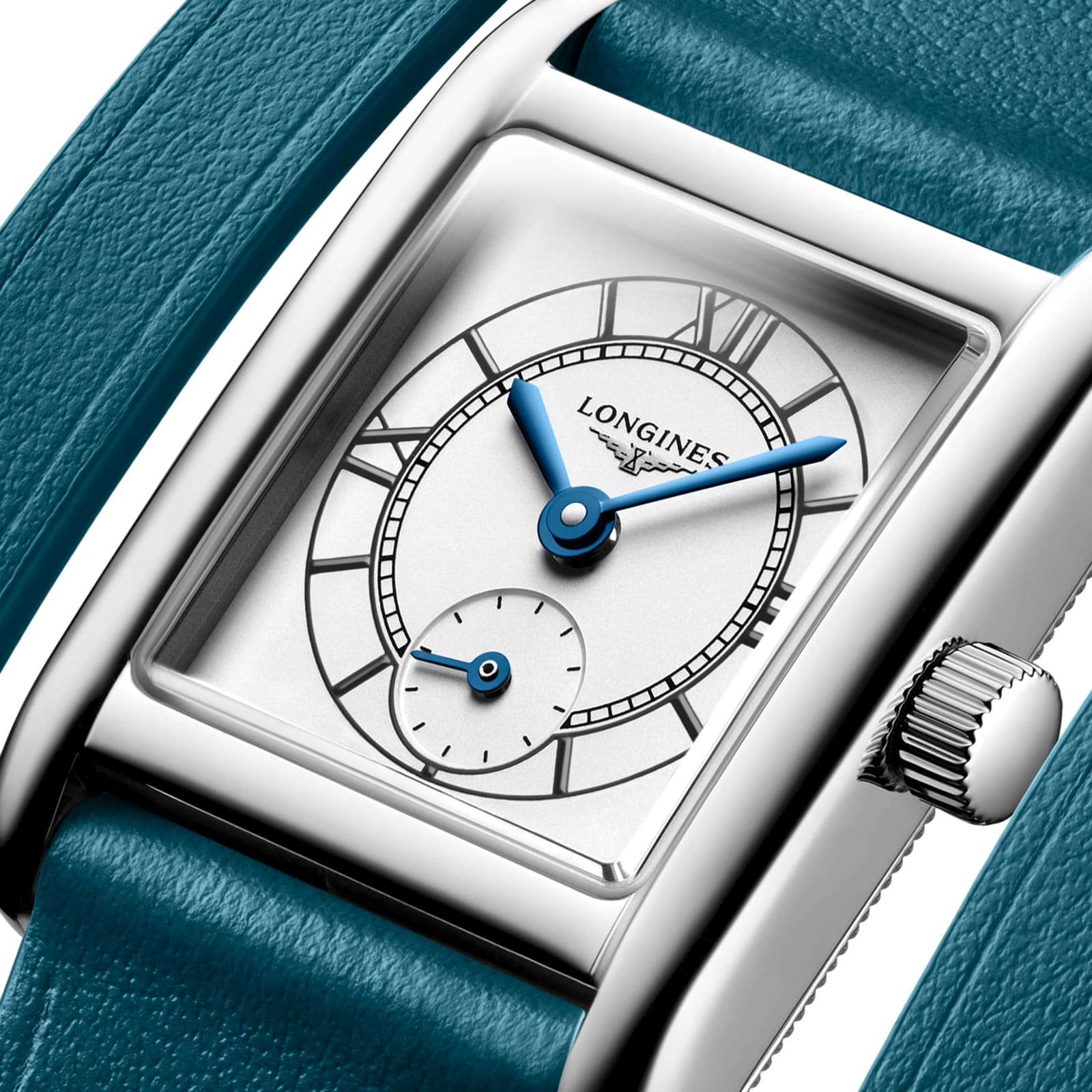 Longines Mini DolceVita 21.5mm X 29mm Ladies Watch Green Strap