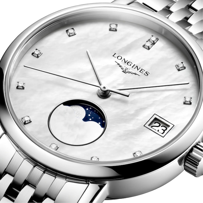 Longines Elegant Collection 30mm Ladies Watch Mother Of Pearl Stainless Steel