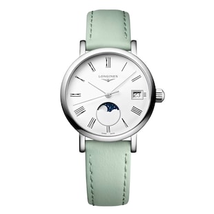 Longines Elegant Collection 30mm Ladies Watch Green Strap
