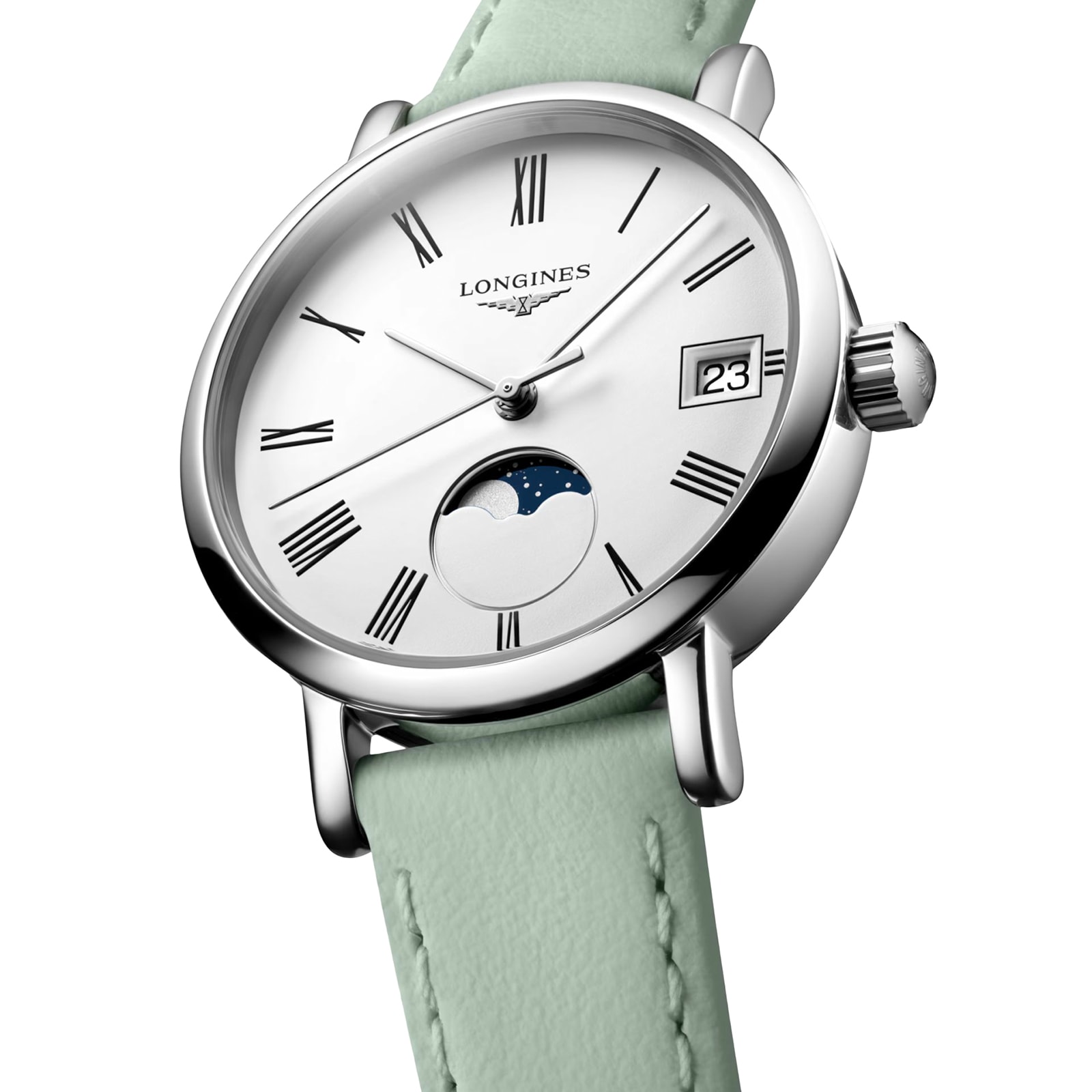 Longines Elegant Collection 30mm Ladies Watch Green Strap