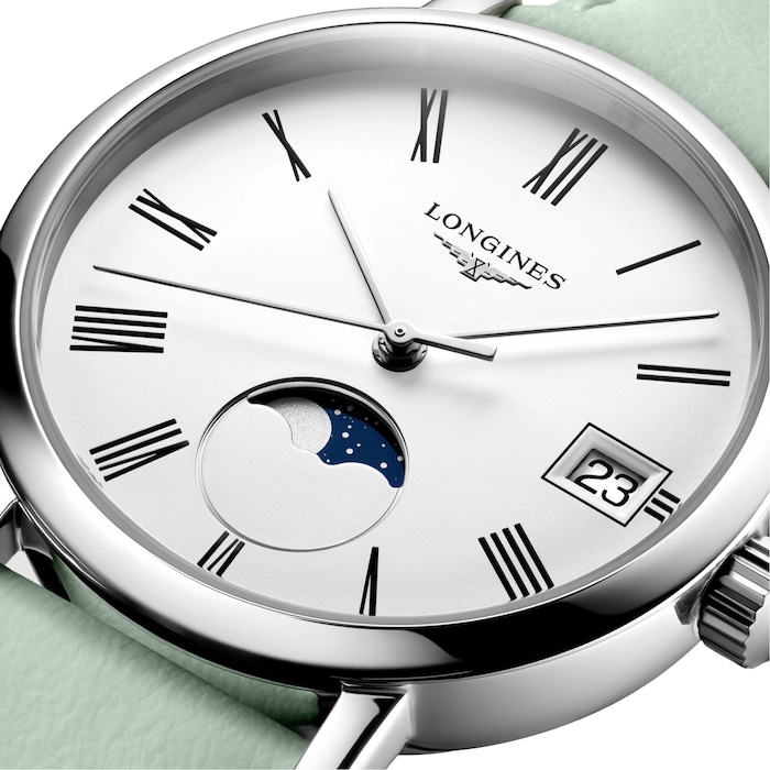 Longines Elegant Collection 30mm Ladies Watch Green Strap