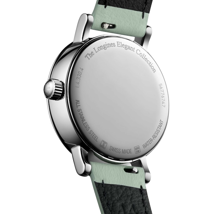 Longines Elegant Collection 30mm Ladies Watch Green Strap