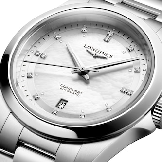Longines Conquest 30mm Ladies Watch Mother Of Pearl L33204876 