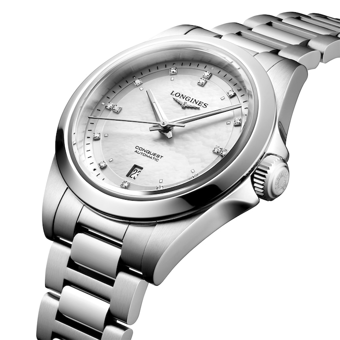 Longines Conquest 30mm Ladies Watch Mother Of Pearl