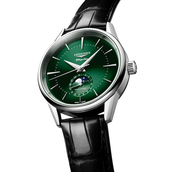 Longines Flagship Heritage Moonphase 38.5mm Mens Watch Green