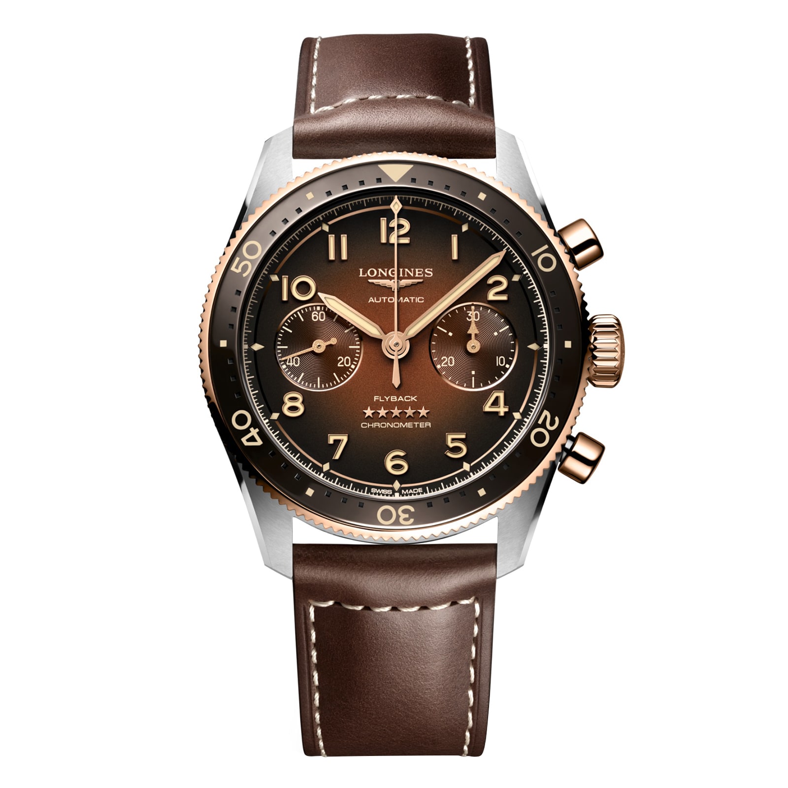 Spirit Flyback 42mm Mens Watch Brown