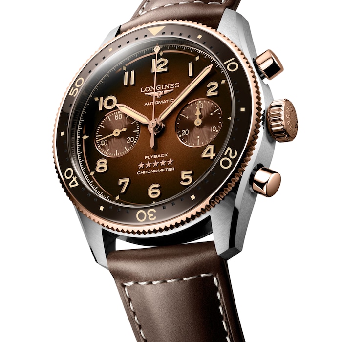 Longines Spirit Flyback 42mm Mens Watch Brown