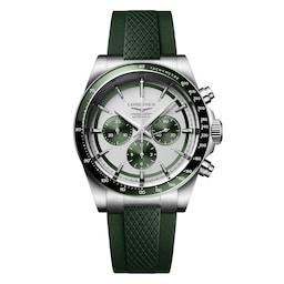 17351403 - Conquest 42mm Mens Watch Green Rubber Strap