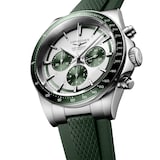 Longines Conquest 42mm Mens Watch Green Rubber Strap