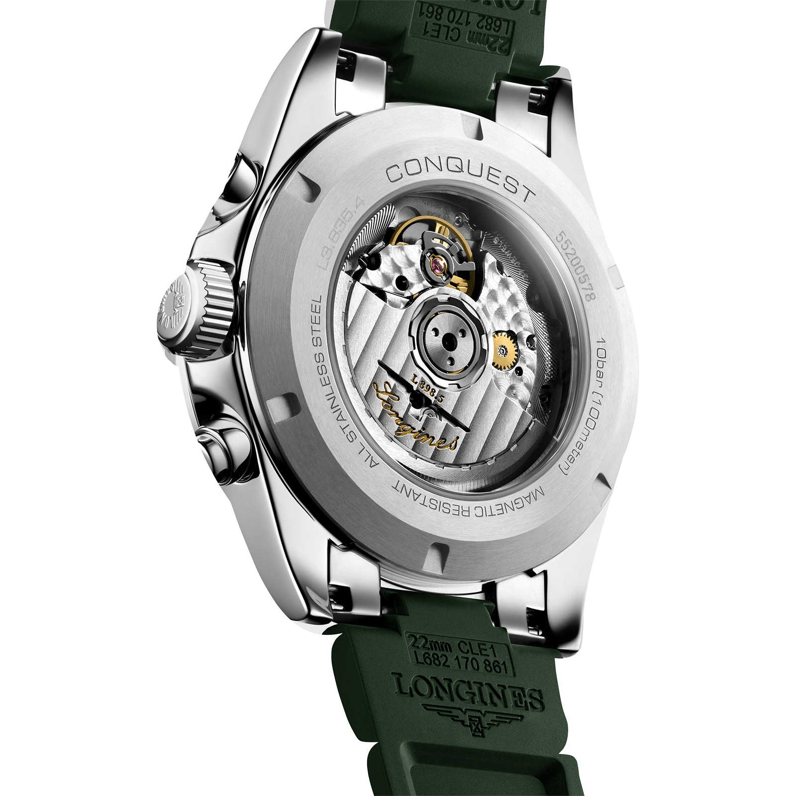 Longines Conquest 42mm Mens Watch Green Rubber Strap Longines Conquest 42mm Mens Watch Green Rubber Strap