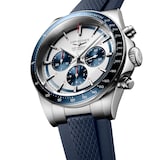 Longines Conquest 42mm Mens Watch Blue Rubber Strap