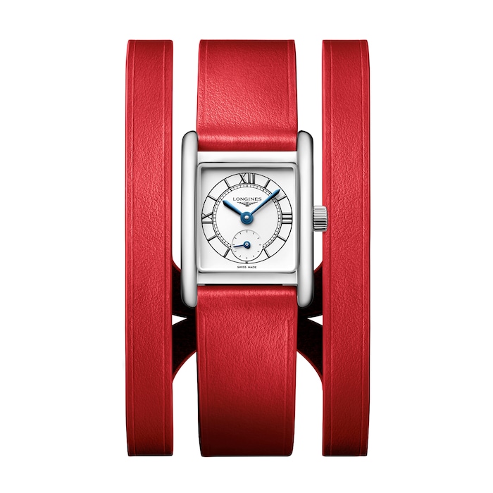 Longines Mini Dolcevita 21.5mm X 29mm Ladies Watch Red Strap