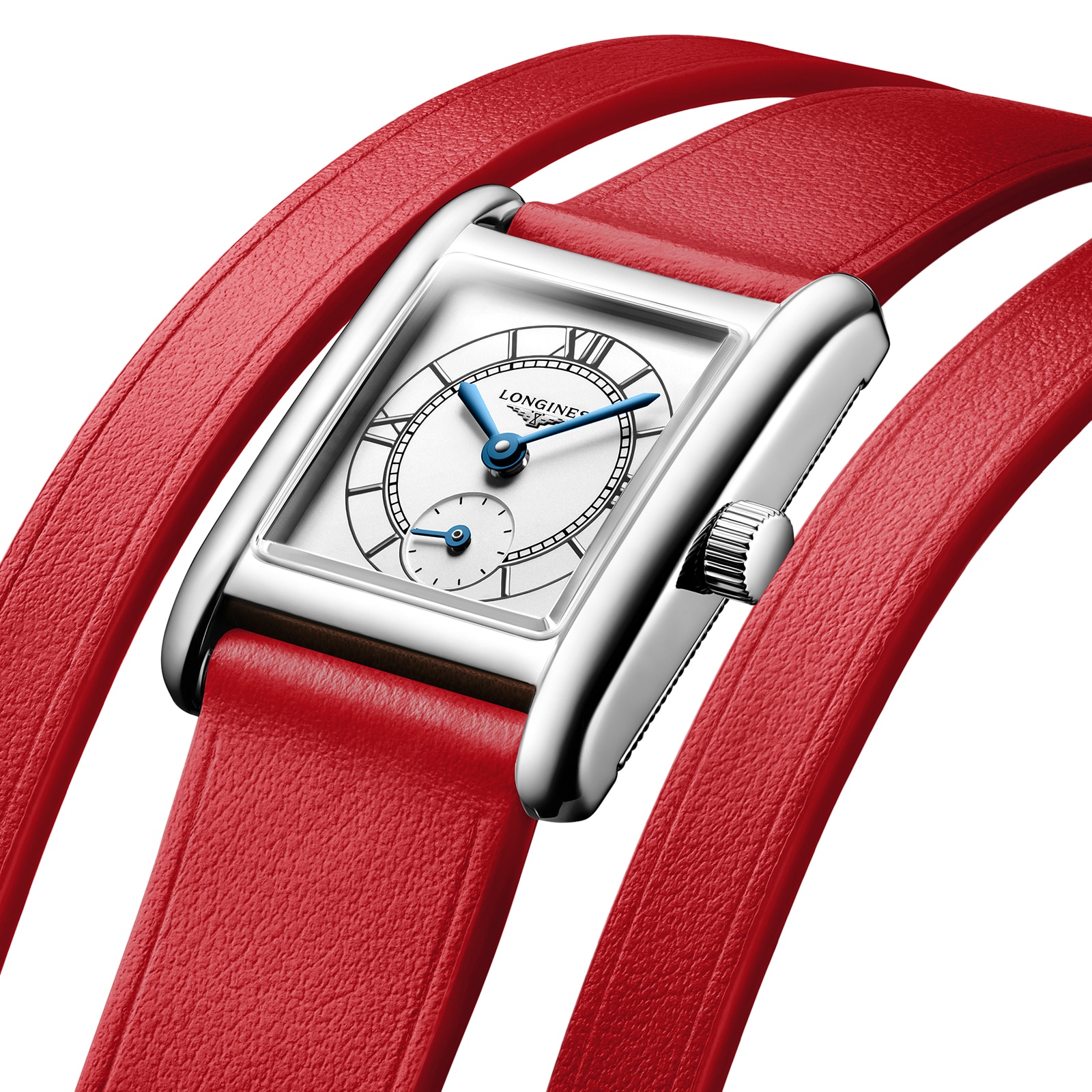 Longines Mini Dolcevita 21.5mm X 29mm Ladies Watch Red Strap