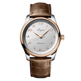 Longines Master Collection Stainless Steel and 18ct Rose Gold 40mm Mens Watch Silver