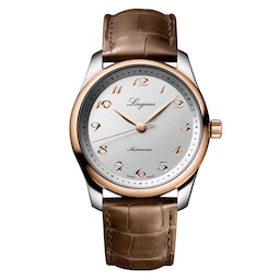 17351409 - Master Collection Stainless Steel and 18ct Rose Gold 40mm Mens Watch Silver