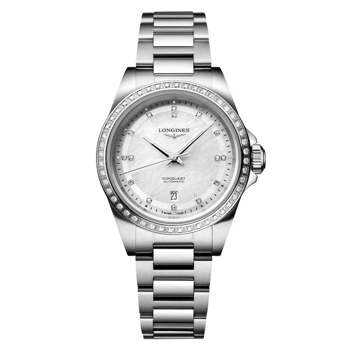 Longines Conquest 30mm Ladies Watch Mother Of Pearl