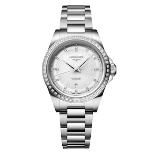Longines Conquest 30mm Ladies Watch Mother Of Pearl