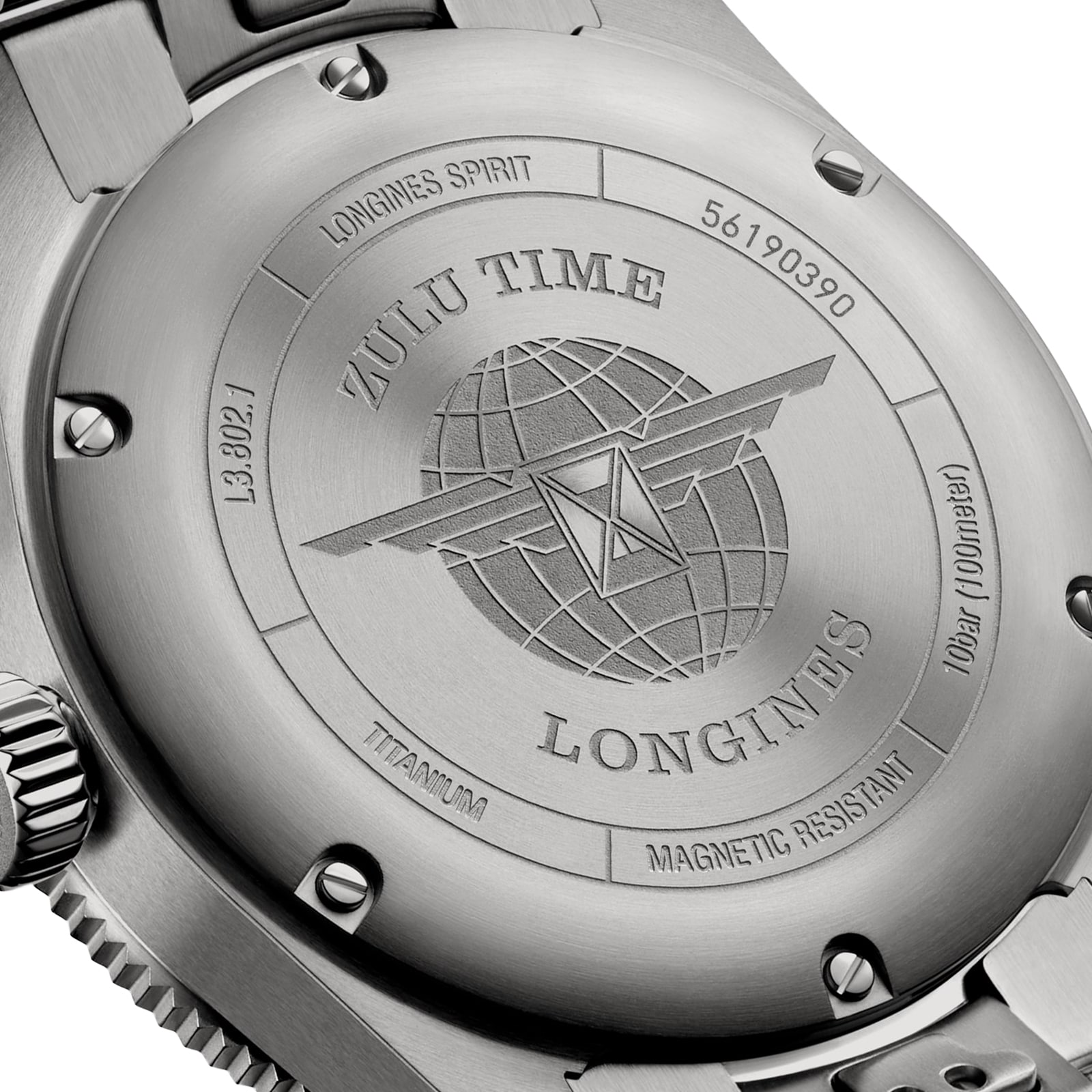 Longines Spirit Zulu Time 39mm Mens Watch Black Longines Spirit Zulu Time 39mm Mens Watch Black