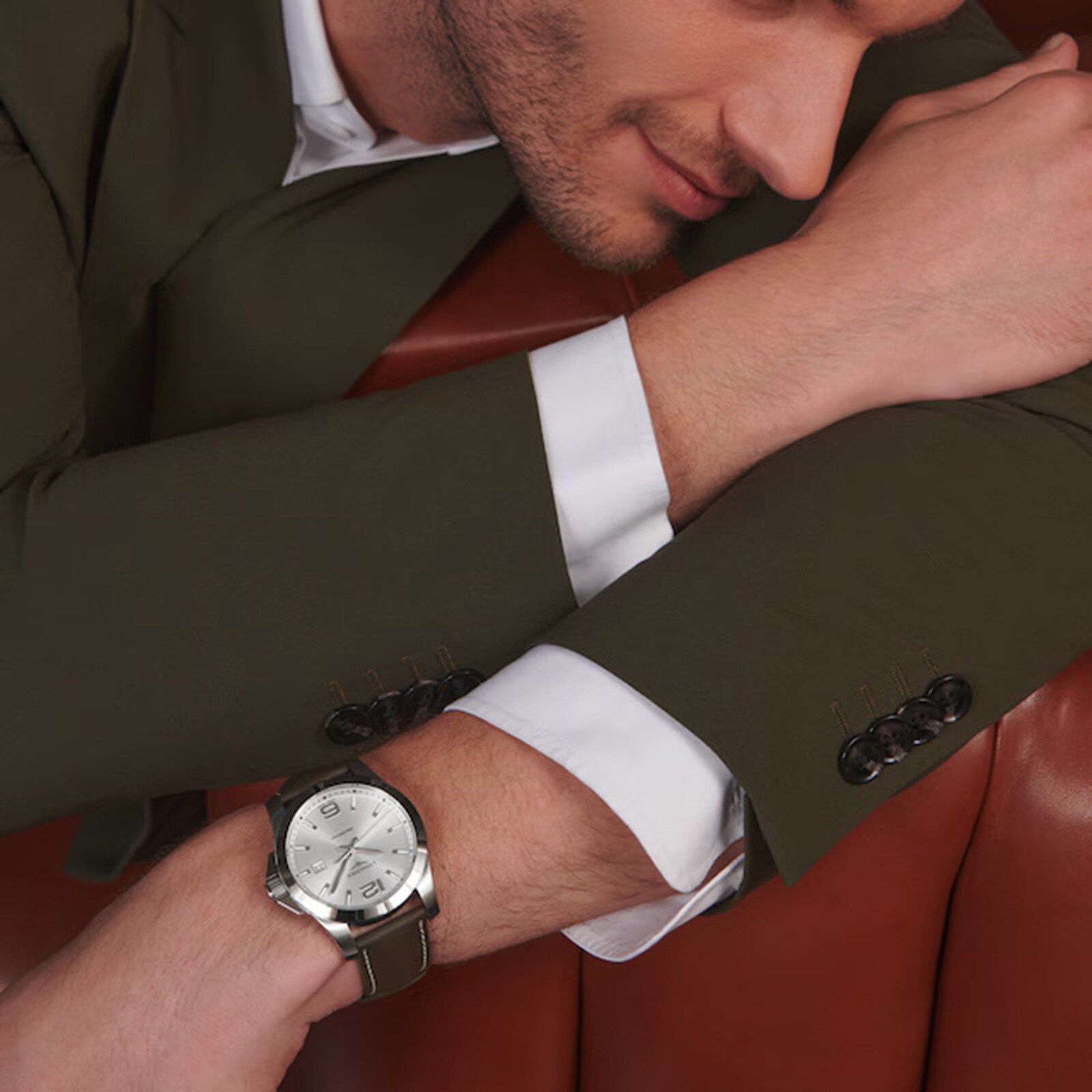 Longines Conquest 43mm Mens Watch Silver