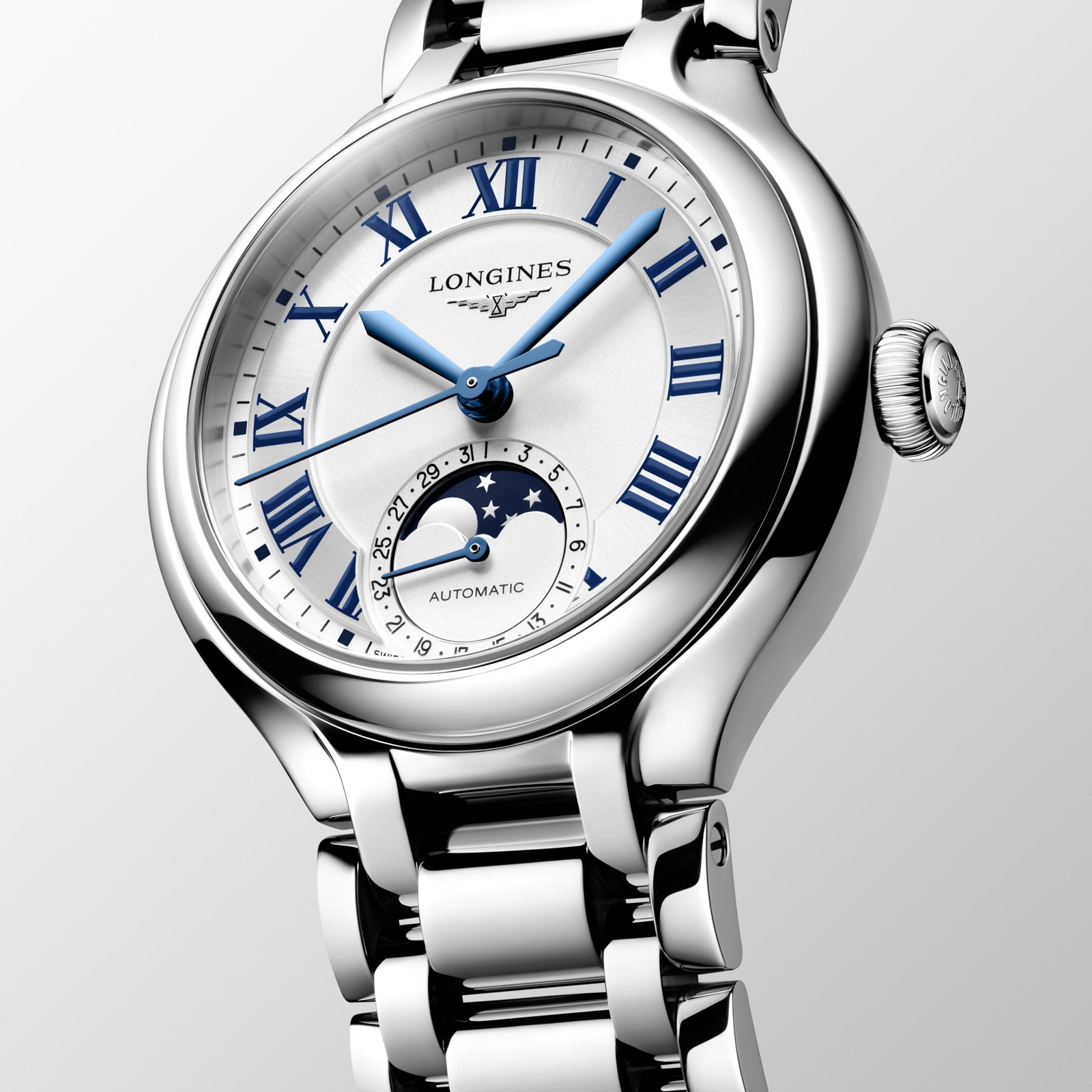 Longines PrimaLuna Automatic 34mm Ladies Watch Silver Longines PrimaLuna Automatic 34mm Ladies Watch Silver