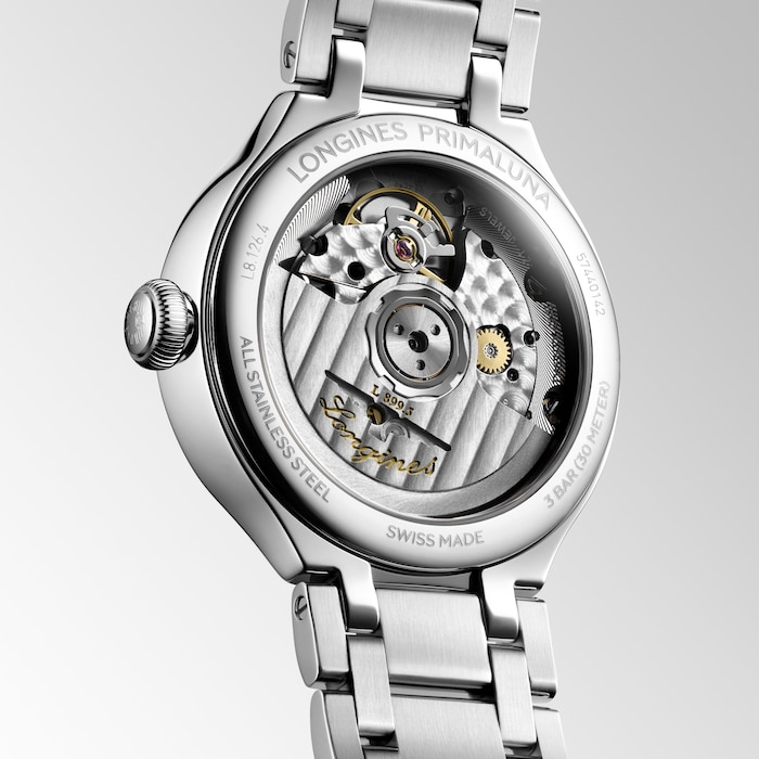Longines PrimaLuna 34mm Ladies Watch Silver