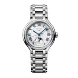 Longines PrimaLuna 34mm Ladies Watch Silver
