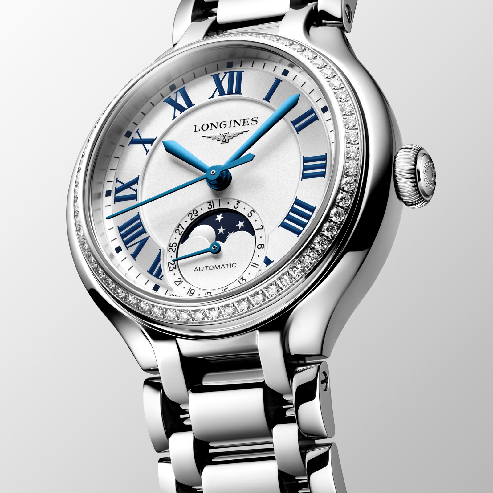 Longines PrimaLuna 34mm Ladies Watch Silver Longines PrimaLuna 34mm Ladies Watch Silver