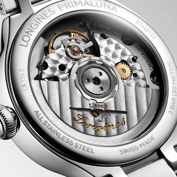 Longines PrimaLuna 34mm Ladies Watch Silver
