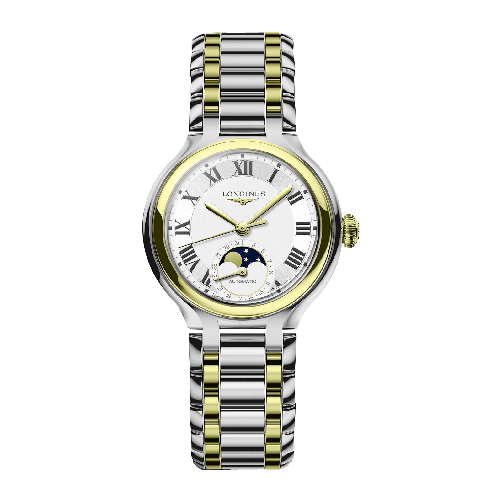 Longines PrimaLuna Moonphase 34mm Ladies Watch Yellow Gold