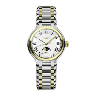 Longines PrimaLuna Moonphase 34mm Ladies Watch Yellow Gold