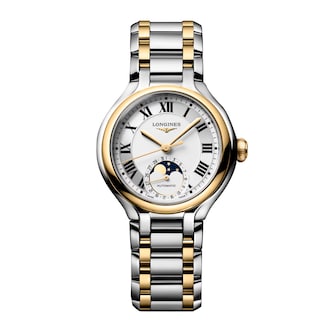 Longines PrimaLuna Moonphase 34mm Ladies Watch Yellow Gold
