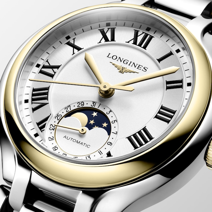 Longines PrimaLuna Moonphase 34mm Ladies Watch Yellow Gold