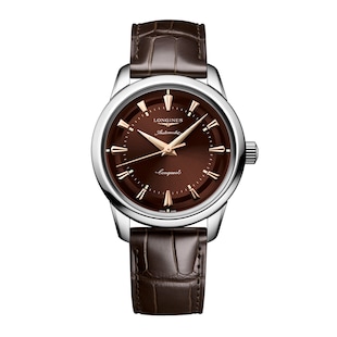 Longines Conquest Heritage 38mm Mens Watch Brown