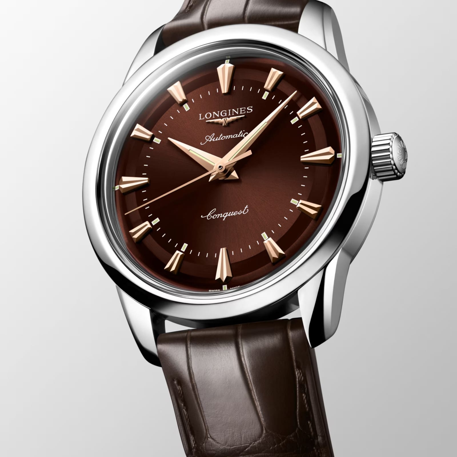 Longines Conquest Heritage 38mm Mens Watch Brown