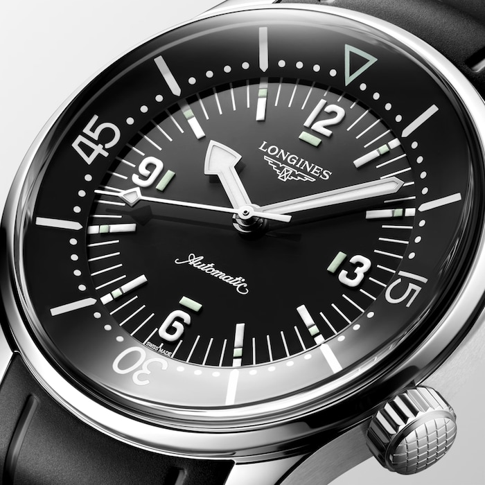 Longines Legend Diver 39mm Mens Watch Black