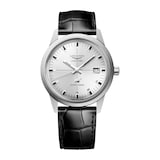Longines Ultra-Chron Classic 40mm Mens Watch Silver Alligator