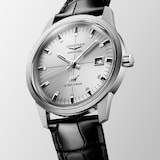 Longines Ultra-Chron Classic 40mm Mens Watch Silver Alligator