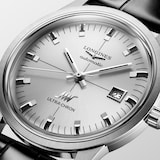 Longines Ultra-Chron Classic 40mm Mens Watch Silver Alligator