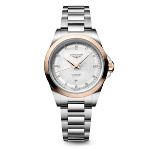Longines Conquest 30mm Ladies Watch Mother Of Pearl