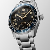 Longines Spirit Zulu Time 42mm Mens Watch Black