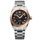 Longines Spirit Zulu Time 1925 39mm Mens Watch Black 18ct Rose Gold