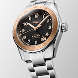 Longines Spirit Zulu Time 1925 39mm Mens Watch Black 18ct Rose Gold