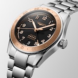 Longines Spirit Zulu Time 1925 39mm Mens Watch Black 18ct Rose Gold