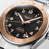 Longines Spirit Zulu Time 1925 39mm Mens Watch Black 18ct Rose Gold