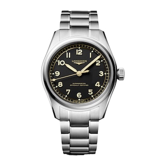 Longines Spirit Pilot 3 Hands 39mm Mens Watch Black