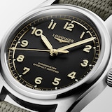Longines Spirit Pilot 3 Hands 39mm Mens Watch Rubber Black